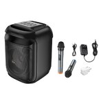 HOCO głośnik bluetooth + 2 x bezprzewodowe mikrofony HA13 czarny