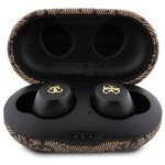 GUESS słuchawki bezprzewodowe bluetooth + stacja dokująca TWS ENC GUTWSP4EGW (4G Metal) brązowe