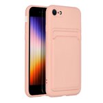 Futerał CARD CASE do IPHONE 7 / 8 / SE 2020 / SE 2022 różowy
