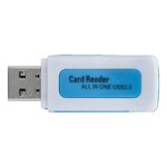 Czytnik kart pamięci USB 2.0 niebiesko biały