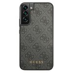 Oryginalne Etui GUESS Hardcase GUHCS22SG4GFGR do Samsung S22 (4G Metal Gold Logo / szary)
