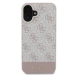 GUESS futerał do IPHONE 16 Plus GUHCP16MG4GLPI (4G PU Bottom Stripe) różowy