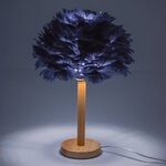 Lampka nocna z pirkiem Art Deco niebieska CBDPH