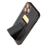 Futera LEATHER Case Kickstand do IPHONE 15 PLUS czarny