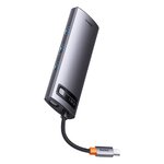 BASEUS HUB adapter przejściówka 8w1 Typ C na 3x USB3.0 / PD / HDMI / VGA / SD/TF szary WKWG040113/BS-OH045