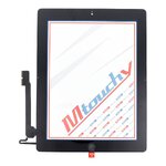 MUSTTBY Ekran dotykowy + taśma klejąca + Home do iPAD 4 (czarny)