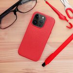 Futerał LEATHER MAG COVER kompatybilny z MagSafe do IPHONE 16 Plus czerwony