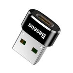 BASEUS adapter USB (męski) do Typ C (damski) 5A czarny CAAOTG-01