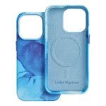 Leather Mag Cover kompatybilne z MagSafe do IPHONE 14 PRO blue splash