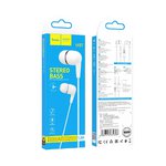 HOCO zestaw słuchawkowy / słuchawki dokanałowe jack 3,5mm z mikrofonem M97 białe