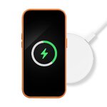 Futerał LEATHER MAG COVER kompatybilny z MagSafe do IPHONE 16 Plus pomarańczowy