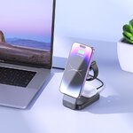 HOCO ładowarka indukcyjna 3w1 kompatybilna z MagSafe 15W CQ3 czana