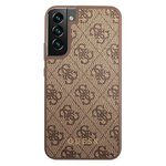 Oryginalne Etui GUESS Hardcase GUHCS22SG4GFBR do Samsung S22 (4G Metal Gold Logo / brzowy)