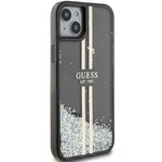 Oryginalne Etui GUESS Hardcase GUHCP15SLFCSEGK do iPhone 15 (Liquid Glitter Gold Stripes / czarny)