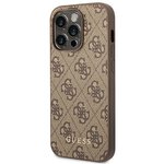 Oryginalne Etui GUESS Hardcase GUHCP14LG4GFBR do iPhone 14 PRO (4G Gold Logo / brązowy)