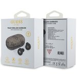GUESS słuchawki bezprzewodowe bluetooth + stacja dokująca TWS ENC GUTWSP4EGW (4G Metal) brązowe