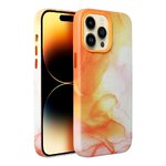 Leather Mag Cover kompatybilne z MagSafe do IPHONE 14 PRO orange splash