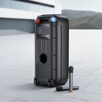 HOCO głośnik bluetooth + 2 x bezprzewodowe mikrofony HA13 Max czarny HOCO głośnik bluetooth + 2 x bezprzewodowe mikrofony HA13 Max czarny