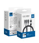 BLUE STAR kabel 4w1 Typ C / USB A do Micro USB / Lightning / Typ C 2,4A 12W Cafule C172 1,2 m czarny