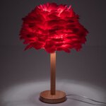 Lampka nocna z pirkiem Art Deco czerwona CBDPH