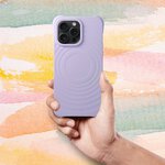Silicone Zephyr Mag Cover kompatybilny z MagSafe do IPHONE 15 liliowy