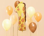 Balon foliowy urodzinowy cyfra "1" - Żyrafa 31x82 cm