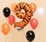 Balon foliowy urodzinowy cyfra "9" - Tygrys 49x76 cm