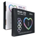 Lampa LED Ring / Heart Stream RGB pierścieniowa 12 cali FULL COLOR z uchwytem na telefon + statyw JM33-13