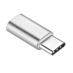 Adapter ładowarki Micro USB do Typ C [PA30] srebrny