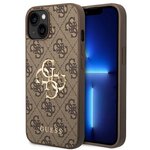 GUESS futera do IPHONE 13 / 14 / 15 GUHCP14S4GMGBR (4G Big Metal Logo) brzowy