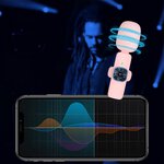 Mikrofon krawatowy bezprzewodowy Lightning podwójny z długim włosiem (2 w zestawie) K1 różowy