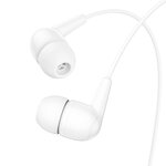 HOCO zestaw słuchawkowy / słuchawki dokanałowe jack 3,5mm z mikrofonem M97 białe