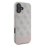 GUESS futerał do IPHONE 16 Plus GUHCP16MG4GLPI (4G PU Bottom Stripe) różowy