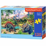 CASTORLAND Puzzle układanka 120 elementów Dinosaur Volcanos - Dinozaury przy wulkanach 6+