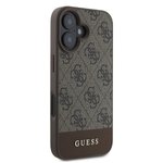 GUESS futerał do IPHONE 16 GUHCP16SG4GLBR (PC/TPU 4G PU Bottom Stripe) brązowy