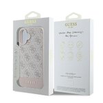 GUESS futerał do IPHONE 16 Plus GUHCP16MG4GLPI (4G PU Bottom Stripe) różowy
