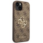 GUESS futera do IPHONE 13 / 14 / 15 GUHCP14S4GMGBR (4G Big Metal Logo) brzowy