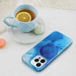 Leather Mag Cover kompatybilne z MagSafe do IPHONE 13 PRO MAX blue splash