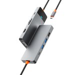 WiWU - HUB A921HV 9w1 USB3.0x2+USB2.0x1+SD/TF(3.0)+PD (100W)+USB-C(3.0)+HDMI(4K30HZ)+VGA1080P)