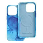 Leather Mag Cover kompatybilne z MagSafe do IPHONE 13 PRO blue splash