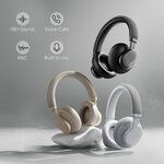 FORCELL F-AUDIO suchawki bezprzewodowe nagowne ANC Touch Beat szare