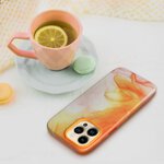 Leather Mag Cover kompatybilne z MagSafe do IPHONE 14 PRO orange splash