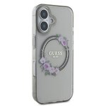 GUESS futerał do IPHONE 16 kompatybilny z MagSafe GUHMP16SHFWFCK (IML Flowers Wreath) czarny
