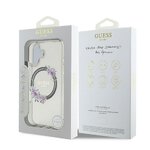 GUESS futerał do IPHONE 16 kompatybilny z MagSafe GUHMP16SHFWFCK (IML Flowers Wreath) czarny