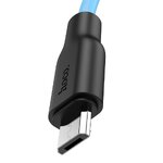 HOCO kabel USB - Micro Plus Silicone X21 1 metr czarno-niebieski.
