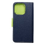 Kabura FANCY Book do IPHONE 16 Pro granatowo limonkowy