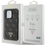 GUESS futera do IPHONE 14 Pro GUHCP14LPG4GPK (4G Triangle Metal Logo) czarny