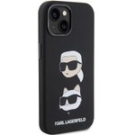 Oryginalne Etui KARL LAGERFELD Hardcase KLHCP15MSDHKCNK do iPhone 15 Plus (Silicone KC / czarny)