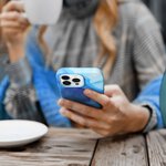 Leather Mag Cover kompatybilne z MagSafe do IPHONE 14 PRO blue splash