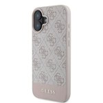 GUESS futerał do IPHONE 16 GUHCP16SG4GLPI (4G PU Bottom Stripe) różowy